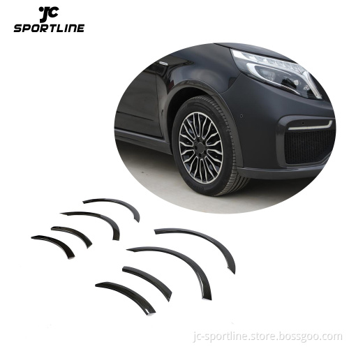 JCSPORTLINE Carbon Fiber Wheel Arch Fender Flares for Mercedes-Benz V220d/V250 2016-2018 Van 4-Door 8pcs/set